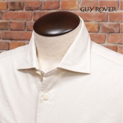 GUY ROVER/Lサイズ/ワーク シャツ 3250GR163LJ ハリ コシ ツイル無地 胸ポケット イタリア製 長袖 新品/ベージュ/kc366/