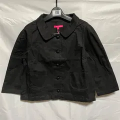 【新品タグ付き】 JUNKO SHIMADA mocassin モカシン ジャケット ショート丈 XL 大きいサイズ ブラック 羽織り 薄手 前開き カジュアル シンプル 無地 きれいめ ポケット 綿