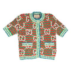 [Meito] Gucci Tweed Cardigan, XS Size, Multicolor, 691588, Short Sleeve, Button-Up, Women's Apparel, Women's Clothing