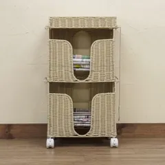 籐家具 小物入れ インテリア ラタンマガジンラック 籠かごアンティーク