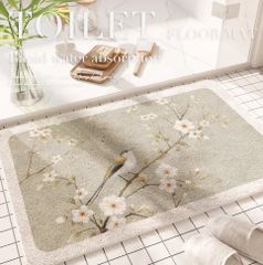バスマットさわやか花鳥柄カーペットマット室内マット戸口マットトイレマット