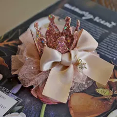 ☆ ピンク ☆ ベビー ヘアクリップ ヘアアクセサリー ベビー ヘアクリップ ティアラ 髪飾り ヘアアクセサリー 髪留め ヘアアクセ プリンセス フォーマル お姫様 コスプレ コスチューム シフォン クラウン ふわふわ フワフワ 赤ちゃん 女の子 子供 お祝い