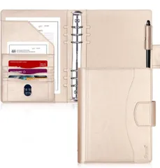 ★システム手帳 a5 6穴 リング バインダーノート Skycase 高級PU カバー リングノート ルーズリーフ式 メモ帳 手帳 収納ポケット搭載 ペンホルダー付