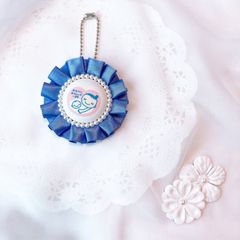 ハンドメイド　両面マタニティマーク　プリーツ　くすみブルー　完成品