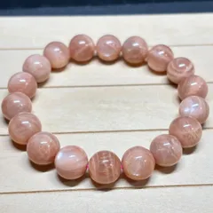 【No808】天然石ブレスレット　オレンジムーンストーン