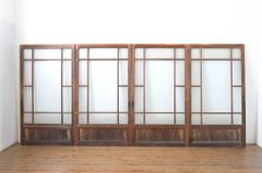 ▼現状販売▼ ガラス戸4枚セット アンティーク建具 大正ロマン 引き戸 4～7営業日前後で発送(※修理加工希望の方3ヶ月程で発送) R-064281