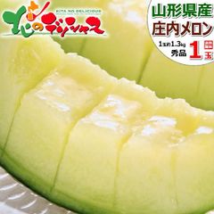 【出荷中】 山形県産 庄内メロン 1玉 (青肉/秀品/1玉 約1.3kg) メロン 青肉メロン 夏ギフト お中元 暑中見舞い ギフト 贈り物 ご自宅用 ご家庭用 お家用 果物 フルーツ 山形県 山形県直送 グルメ お取り寄せ