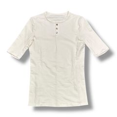 incarnaiton HENLY NECK CUT&SAWN ヘンリーネック 半袖Tシャツ カットソー インカネーション ホワイト S 90354A5