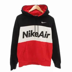 ナイキ NIKE Air ロゴプリント パーカー フーディー トレーナー プルーオーバー S 黒 ブラック 赤 レッド 白 ホワイト /TZ 1011 ■GY01