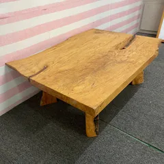 【ぱんこ・たのメル便変更済み】　天然木（一枚板）の座卓 希少】天然木 一枚板 座卓 ローテーブル - メルカリ