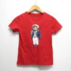 ポロ ラルフローレン POLO RALPH LAUREN 子供服 半袖 Tシャツ 130 赤 レッド ポロベア プリント 正規品