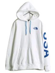 【お得なクーポン配布中!】 ノースフェイス 両面 プリント スウェット フード パーカー レディース L 古着 The North Face プルオーバー 裏起毛 トレーナー アウトドア