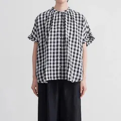 HEAVENLY (ヘブンリー) | LINEN CHECK FRILLSLEEVE SHIRT (black) | リネン チェック フリルスリーブ シャツ