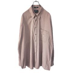 NAUTICA ノーティカ 100% コットン 長袖ボタンダウンシャツ メンズ XLサイズ 赤系 チェック柄 刺繍ロゴ入り胸ポケット付き