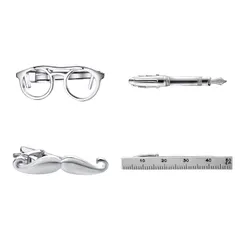 【即日発送】タイピン 真鍮 おしゃれ 父の日 ユニーク 4本セット ネクタイピン おもしろ Yoursfs