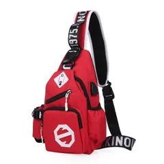 ボディバッグ レディース メンズ 斜めがけ ショルダーバッグ ウエストバッグ ワンショルダーバッグ おしゃれ 多機能 防水 軽量 男女兼用 (レッド)