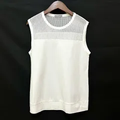 #spc イッセイミヤケ ISSEYMIYAKE カットソー 2 白 ノースリーブ ストライプ レディース [724238]のサムネイル