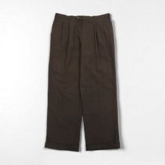 RALPH LAUREN 90年代 2タック ワイド スラックスパンツ L ブラウン チェック ポリエステル