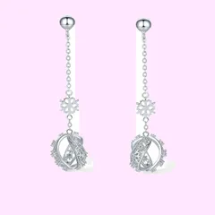ピアス レディース 人気 揺れる 金属アレルギー対応 シルバー925 雪の結晶 プレゼント シンプル アクセサリー 女性 ジルコニア ジュエリー おしゃれ かわいい ロング 誕生日 冬 ギフト クリスマス 可愛い 雪 揺れるピアス