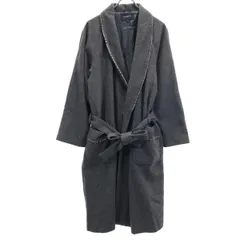 バーバリー 日本製 ウール100％ 長袖 ガウン M グレー系 BURBERRY ルームウェア メンズ