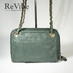 CHANEL シャネル マトラッセチェーンショルダー グリーン ヴィンテージ バッグ レディース