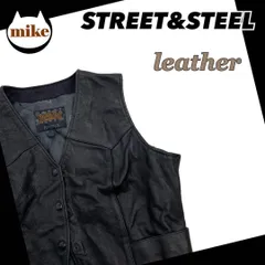 希少！ ストリートアンドスチール レザーライダースベスト ブラック レディース