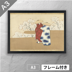 神坂雪佳　「春弥生」 日本画（浮世絵）ポスター　A3　マット　その36　【フレーム付】《JP》