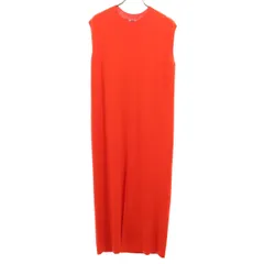 H BEAUTY＆YOUTH エイチ ビューティーアンドユース UNITED ARROWS ノースリーブ ロングワンピース レッド系 ニット フロントスリット レディース 古着