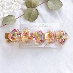 お花 鉱石 ヘアクリップ B
