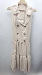 ◇ ◎ apres jour ティアード フレア 襟付き ノースリーブ ロング丈 ワンピース サイズF ベージュ レディース E  【1405140029512】