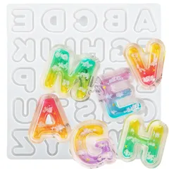 【ppシート付き】シリコンモールド アルファベット レジン モールド シャカシャカ 小タイプ (1枚型タイプ（小）) 1