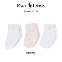 POLO RALPH LAUREN(ポロ ラルフローレン)ベビー ソックス 3足セット 出産祝い おむつケーキ 赤ちゃん 男の子 女の子 G41000IPK/LPK