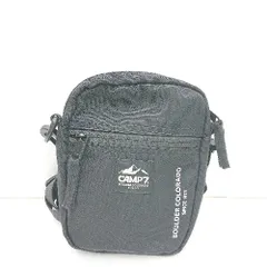 ◇ Θ CAMP7 キャンプセブン ロゴプリント ショルダーバッグ ブラック メンズ レディース E  【1412090051852】