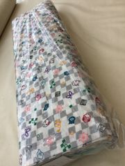◆ 生地まるっと1本買い! ◆ 鬼滅の刃　ガーゼ　パステル市松　アッシュ　生地　マスク　ベビー　和柄　文様　市松　コットン100%