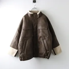 極美品 2024AW ニコアンド niko and… MODE NORM CORE フェイクムートンジップブルゾン M/ブラウン ジャケット【2400014258448】