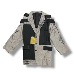 参考上代418000円 未使用品 Yohji Yamamoto POUR HOMME 24SS JACKET WITH SHOULDER EPAULETTES グレンチェックロングジャケット チェスターコート ヨウジヤマモトプールオム HS-J44-802のサムネイル