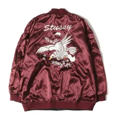 新品 STUSSY ステューシー ジャケット サイズ:M 00s 鷲 刺繍 リバーシブル サテン スカジャン スーベニアジャケッ デッドストック バーガンディー ブラック 00年代 アーカイブ アウター ブルゾン ジャンパー 上着【メンズ】のサムネイル