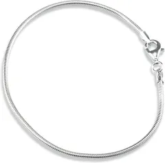 EPIC BOLEN sv925 スネーク チェーン ブレスレット シルバー シンプル スターリングシルバー スネイク 細め 1.5mm メンズ レディース(シルバー,  20cm)