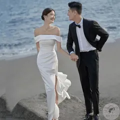 ウエディングドレス 花嫁 前撮りドレス ウェディングドレス サテン 二次会ドレス 花嫁 オフショルダー オフショル 前撮り ドレス 花嫁 かわいい 二次会ドレス フォトウェディング 可愛い シンプル 後撮り 結婚式 XZZR884