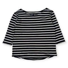 ARMOR LUX アルモリュクス ボーダー ボートネック 7分袖 シャツ カットソー O/ブラック×ホワイト レディース