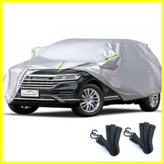 【人気商品】ミニバン車 SUV 防水性アップ ボディカバー カーカバー 車カバー 自動車カバー 防水防塵防輻射紫外線 黄砂対策 LINFEN 弾力な防風ロープ付き (SUV車L:485×190×185cm)