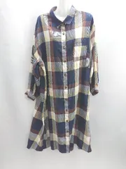 ◇ ⊂ RAY CASSIN レイカズン チェック柄 長袖 ロング ワンピース サイズF ブラウン系 レディース E  【1502030011135】