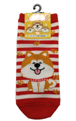 秋田限定🌟秋田犬ソックス22～24cm🌟赤🌟あきたいぬくつした