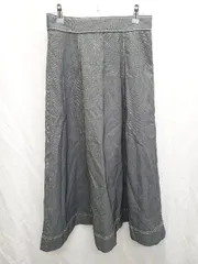 ◇ Θ Couture Brooch クチュールブローチ ストレッチ ロング フレア スカート サイズ40 ブラック ホワイト系 レディース P  【1409090047459】