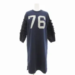 ビーミングバイビームス B:MING LIFE STORE by BEAMS タグ付き ワンピース チュニック スウェット 七分袖 袖フリル L 紺 ネイビー /NU ■GY14