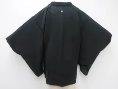 【一輝堂】【着物】黒羽織 一つ紋 しつけ付 羽織紐別売り 身丈約76cm 裄丈約63cm 25z05-2740