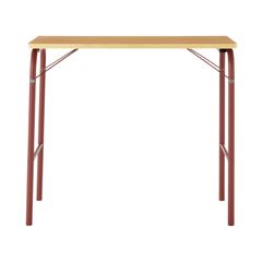 折りたたみ式 幅80×奥行50×高さ70cm エンジ 83755836 スチールパイプテーブル 無印良品
