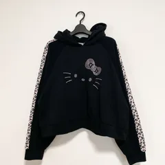 未使用タグ付 Sanrio Hello Kitty x CECIL McBEE コラボパーカー ラインストーン ヒョウ柄 黒 レディース 4L 大きいサイズ Y2K 平成 ギャル グランジ