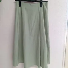 [COUP DE CHANCE]クードシャンス ロングスカート レディース 麻混 古着 サイズ36 S くすみグリーン（い-243，ト）