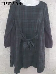 ◇ Perle Peche ペルルペッシュ チェック 長袖 ミニ ワンピース サイズ38 ブラック マルチ レディース 【中古】 【1002802234668】のサムネイル